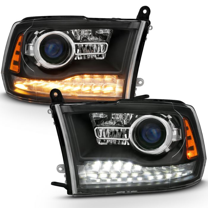 DODGE RAM 1500 09-18 /RAM 2500/3500 10-18 PROJECTOR PLANK STYLE SWITCHBACK HEADLIGHTS MATTE BLACK (OE STYLE)(FOR ALL MODELS)